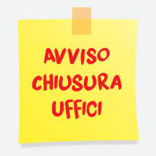 AVVISO chiusura Uffici Comunali al MARTEDI' dal 04/11/2025 al 30/12/2025.